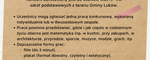 Gminny Konkurs Matematyczny "Matematyka jest wszędzie" 