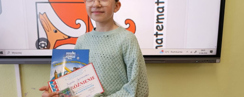 Wyróżnienie uczennicy naszej szkoły w Międzynarodowym Konkursie „Kangur Matematyczny 2026”